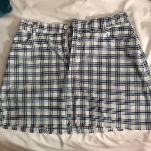 brandy melville white and blue juliette skirt